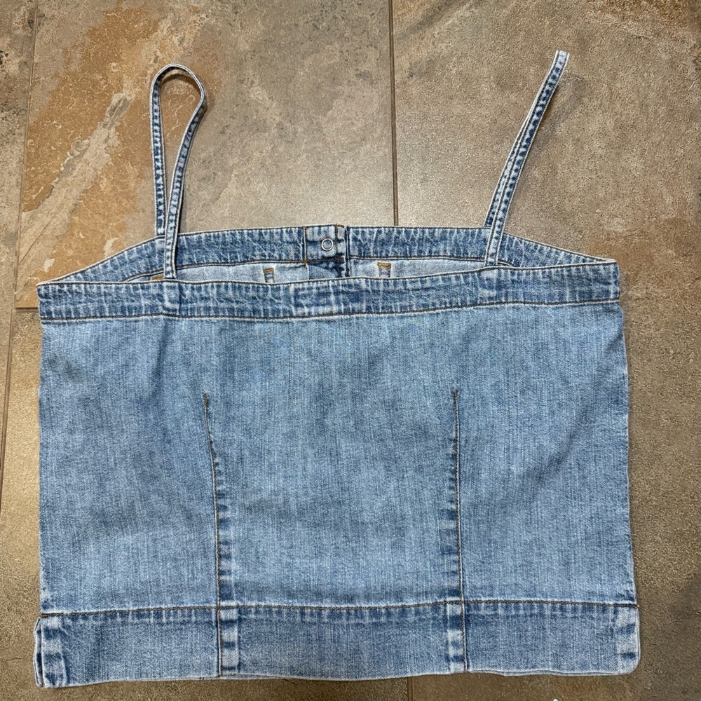 Lauren Jeans Co Ralph Lauren Denim Corset Tank Top Sz 6 - Picture 7 of 8